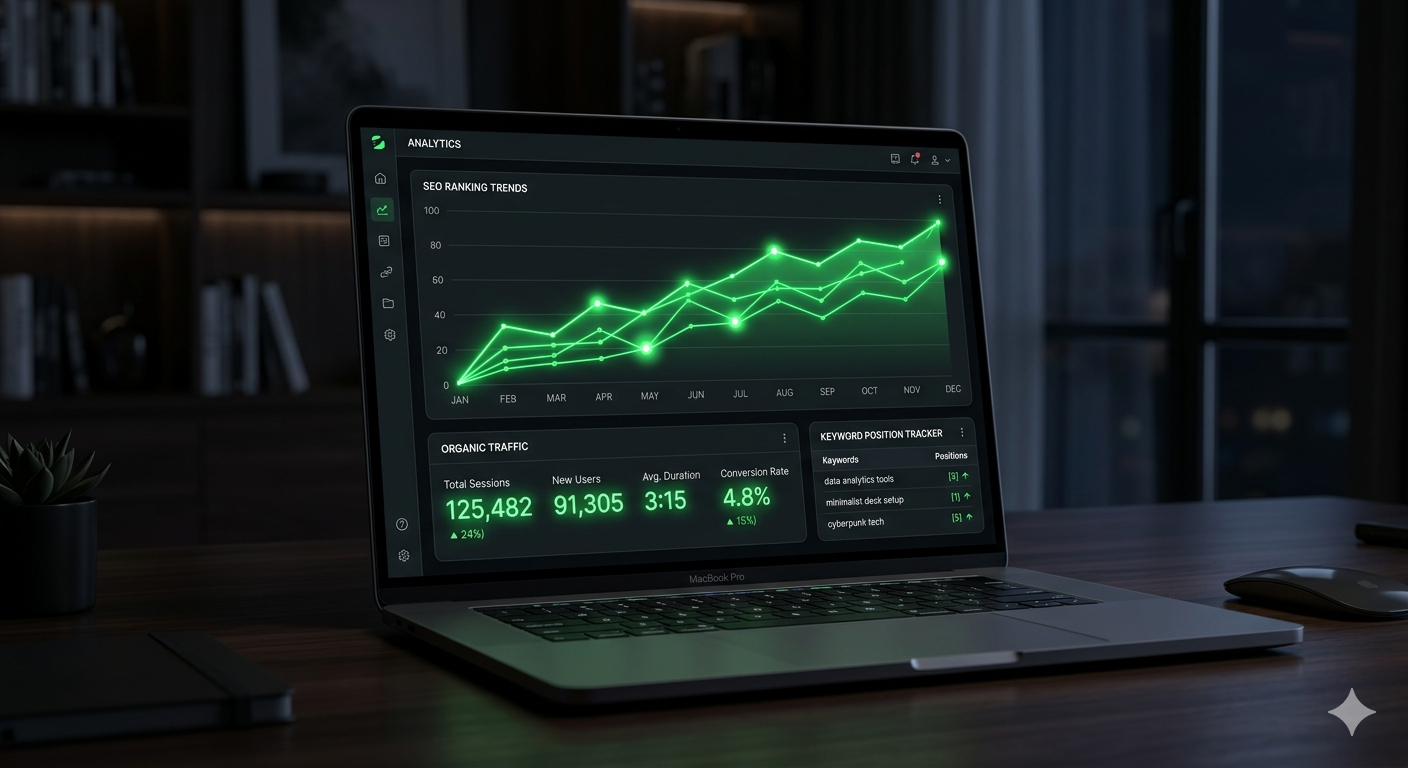 SEO case study results dashboard