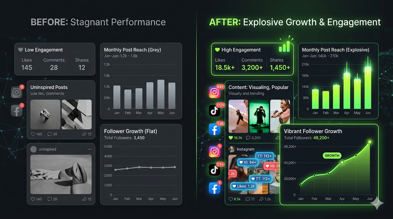 Social Media Results Before and After
